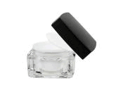 Acrylic Square Jar Clear w/ Black Lid 15ml